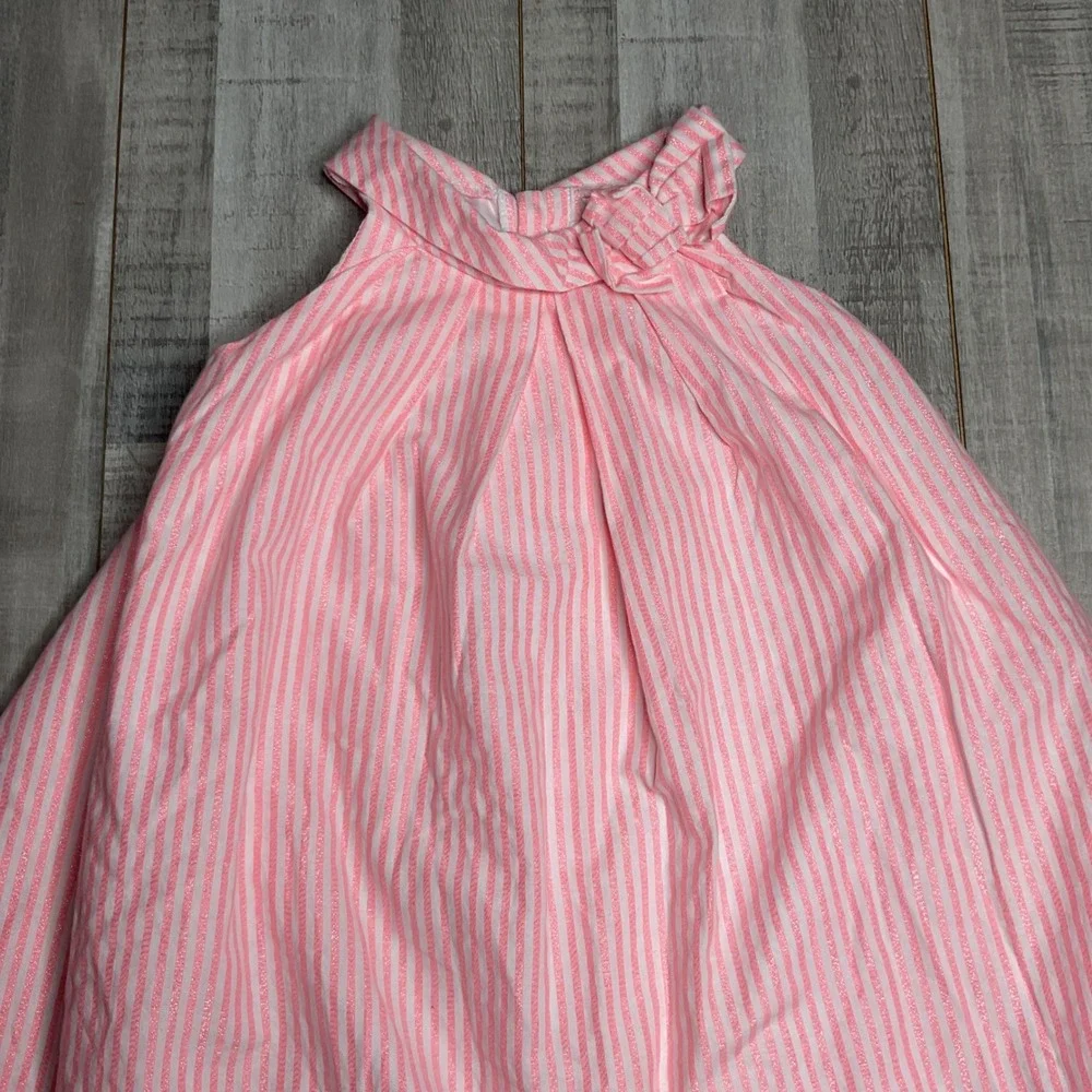 Just One You Carter's Toddler Girls Pink White Striped Metallic Dress 3T 551G189